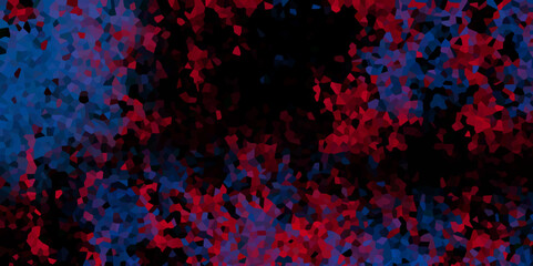 Dark red and dark navy blueBroken Stained Glass Background with black lines. Voronoi diagram background. Seamless pattern with 3d shapes vector Vintage Illustration background. Geometric Retro pattern