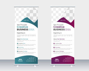 Corporate business roll up banner design template