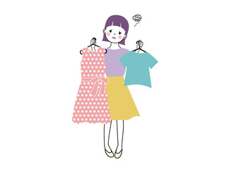 ファッション迷子　どんな服が似合うかわかなくて困っている女性