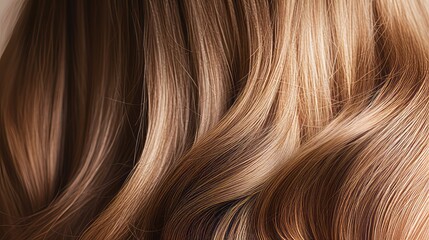 Naklejka premium Close-up of shiny, healthy hair with a natural glow