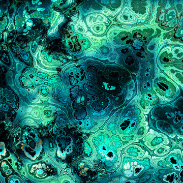 Abstract Malachite stone texture. Fractal digital Art Background. High Resolution. Can be used for background or wallpaper