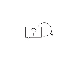 Question bubble message icon vector symbol design illustration