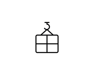 Shipping box icon vector symbol design illustration.