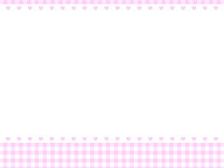 4:3 ブロックチェックなハートパターンスクエアフレーム♪PNG