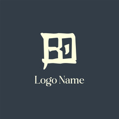 BO letter abstract monogram initial letter logo design Asian letter style.  
