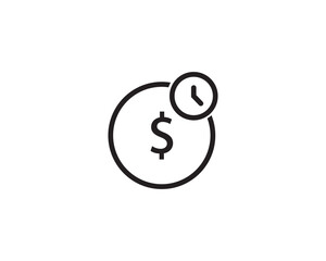 Time is money finance icon vector symbol design isolated illustration