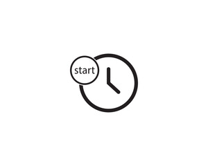 Times start icon vector symbol design isolated