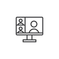 Video conference line icon