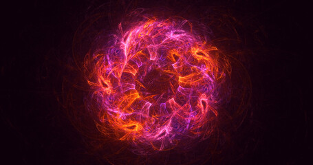 3D manual rendering abstract circle light background