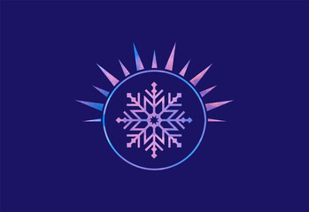 cold symbol Set and low poly of snowflakes charismas design pro vector