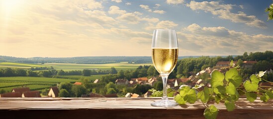 Picturesque Champagne, France street overlooks vineyards.