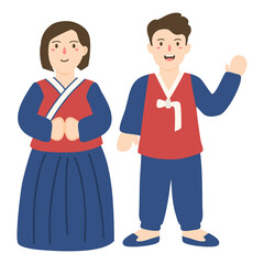 korean chuseok festival celebration illustration