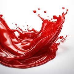 Abstract Smears Red Tomato Sauce, White Background, For Design And Printing