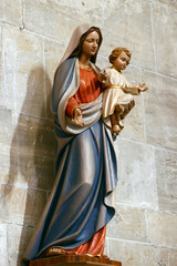  Church of St. Théodule. Virgin Mary and child statue. . Sion. Switzerland.