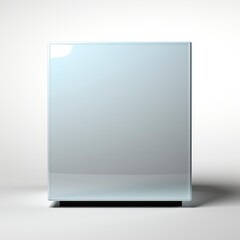 Blank Acrylic Block White, White Background, For Design And Printing