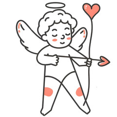 Fototapeta premium Cupid archery on Valentine's Day, cute cupid illustration