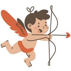 Cupid archery on Valentine's Day, cute cupid illustration