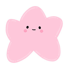 Cute Pink Star Mascot Character Kawaii Cartoon illustration Kawaii Star Cute Star Cute Element Pink Element