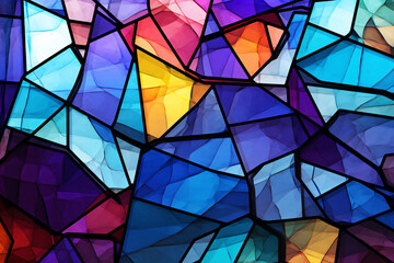 Colorful stained glass window abstract background. 