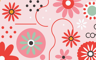 Floral background, Abstract. Good for fashion fabrics, postcards, email header, wallpaper, banner, events, covers, advertising, and more. Valentine's day, women's day, mother's day background.