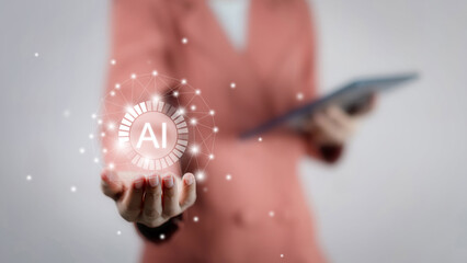 AI technology artificial intelligence People using AI smart robot technology, artificial...