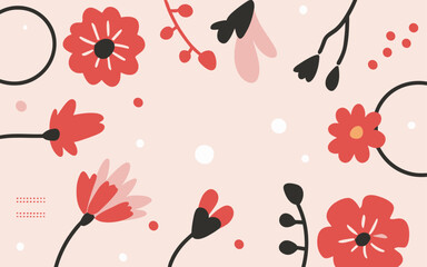 Floral background, Abstract. Good for fashion fabrics, postcards, email header, wallpaper, banner, events, covers, advertising, and more. Valentine's day, women's day, mother's day background.