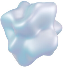 3d holographic liquid shape, iridescent chrome fluid abstract form - 692345349