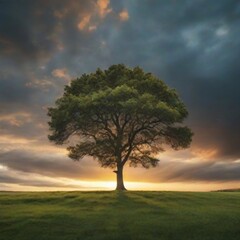 Fototapeta na wymiar Beautiful tree on a field