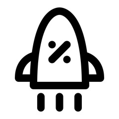 rocket line icon