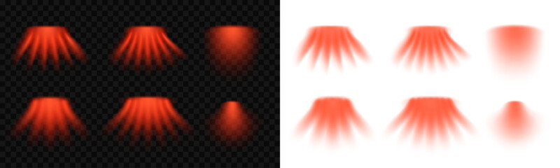 Red warm air flow wave effect. Design element for visualizing hot air flowing. Isolated on transparent png background - obrazy, fototapety, plakaty