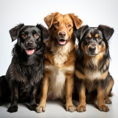 Group Dogs On White Background, White Background, For Design And Printing