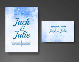 Wedding invitation with abstract watercolor background