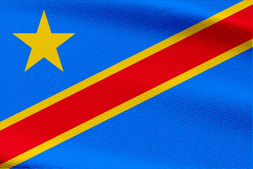 Close-up view of Democratic republic National flag.