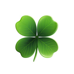 Lucky shamrock grass, four leaf clover isolated on white transparent, PNG. 