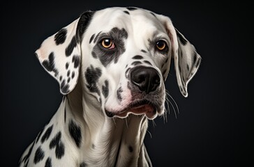Dalmatian Dog with Expressive Eyes Studio Shot