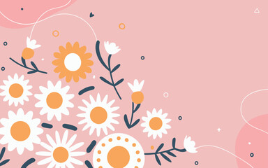 Floral background, Abstract. Good for fashion fabrics, postcards, email header, wallpaper, banner, events, covers, advertising, and more. Valentine's day, women's day, mother's day background.