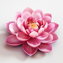 Pink Lotus Flower On White Background, White Background, For Design And Printing