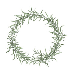 Wreath of lavender flowers, Postcard design, vector illustration