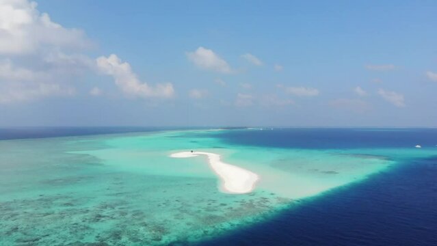 A wide angle of an island