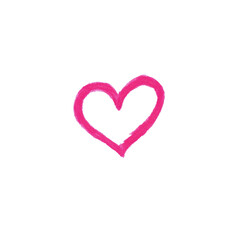 sketched pink valentines love heart on transparent background