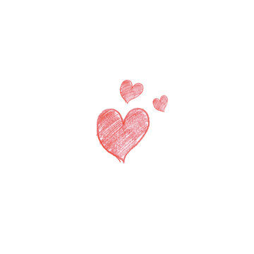 sketched valentines love heart on transparent background