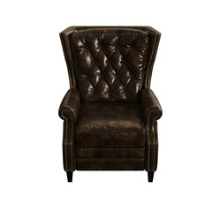 armchair isolate on a transparent background, interior furniture, 3D illustration, cg render