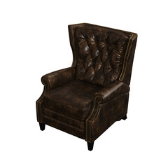 armchair isolate on a transparent background, interior furniture, 3D illustration, cg render