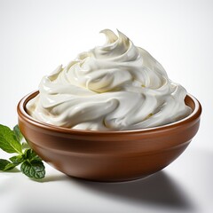 Sour Cream White Background, White Background, For Design And Printing