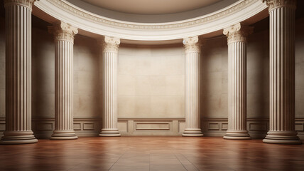 Column interior empty room law or government background architectural