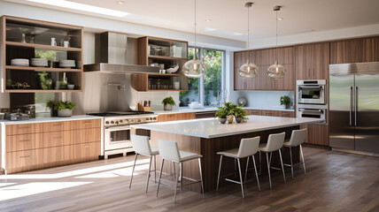 Contemporary kitchen design in a remodeled home