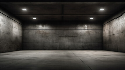 Dark Empty Room Garage Concrete Wall Floor technology
