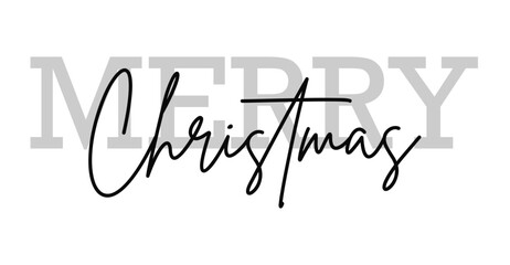 Merry Christmas Lettering, text design template for greeting cards, isolated on white background, vector illustration