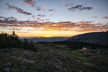 Tranquil mountain landscape at sunset, Colorado