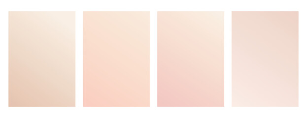Nude gradient. Set of posters with gradation of warm beige shades. Pastel colors for design
